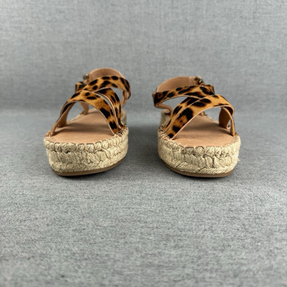 New‎ Madewell Sandals Womens 8.5 Brown Leather Animal Print Beachy Boho Resort - Picture 3 of 14